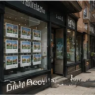 An estate agency window full of property listings