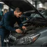 A mechanic working under a car bonnet