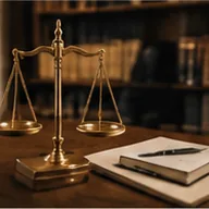 Scales of justice on a solicitor’s desk